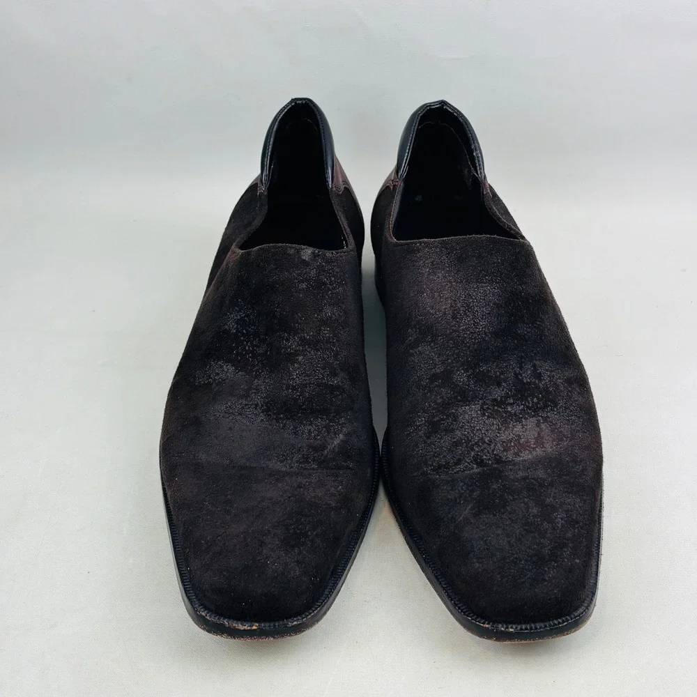 Donald Pliner Rex Loafer Mens 10.5 M Brown Suede Leather Slip On Loafers Italy